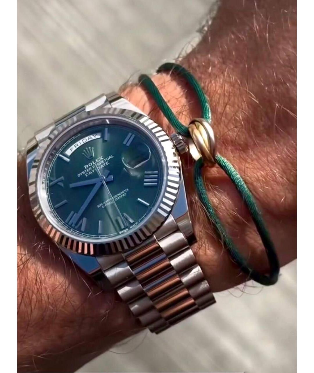 CARTIER Зеленый браслет из белого золота, фото 5