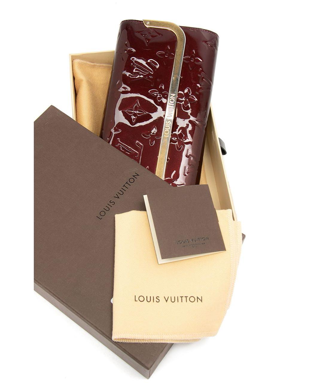 LOUIS VUITTON Бордовый кошелек из лакированной кожи, фото 2