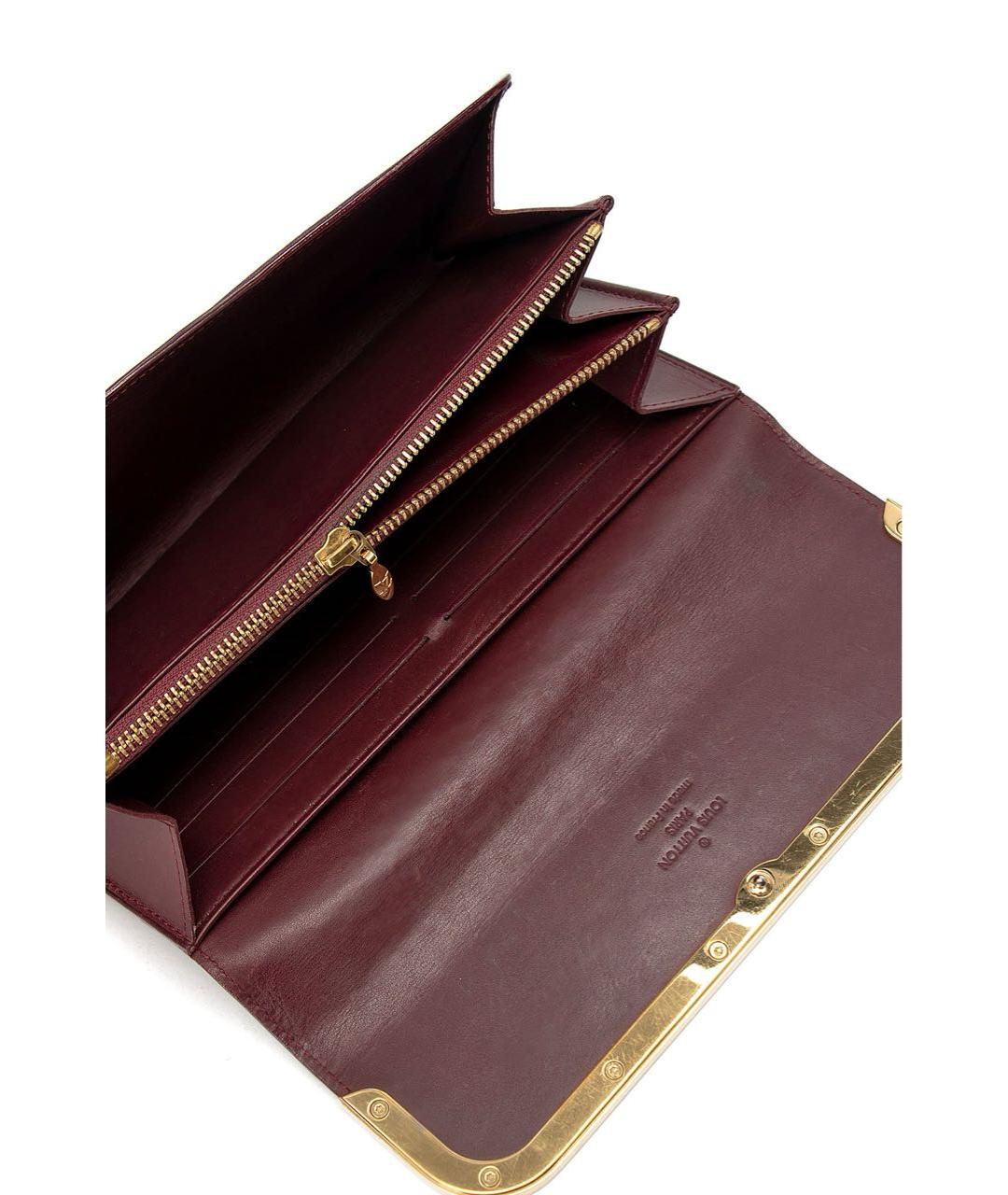 LOUIS VUITTON Бордовый кошелек из лакированной кожи, фото 3