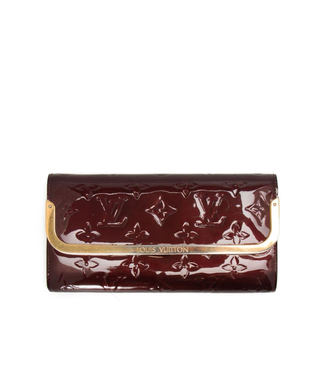 LOUIS VUITTON Бордовый кошелек из лакированной кожи, фото 4