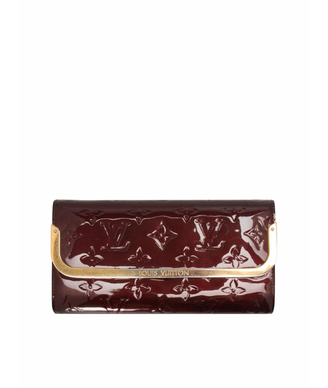 LOUIS VUITTON Бордовый кошелек из лакированной кожи, фото 1