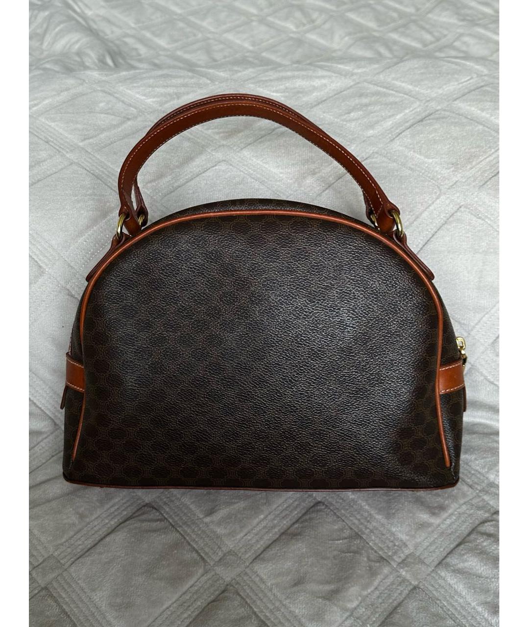 CELINE Коричневая сумка с короткими ручками из искусственной кожи, фото 2