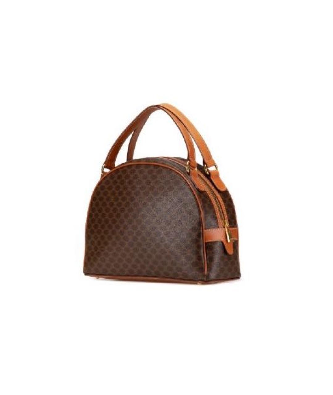 CELINE Коричневая сумка с короткими ручками из искусственной кожи, фото 9