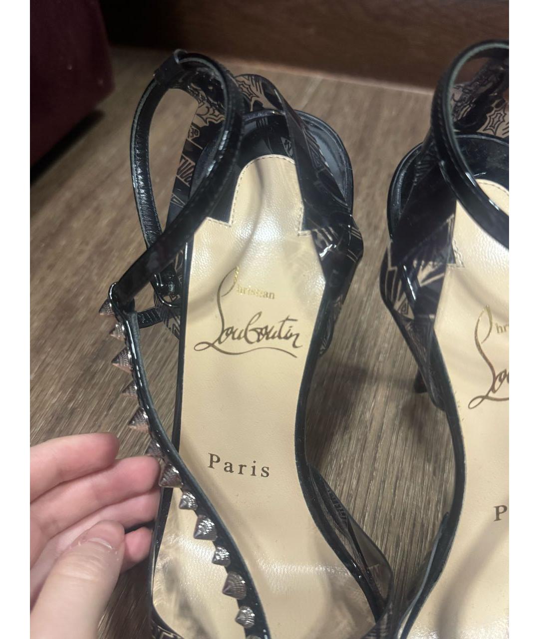 CHRISTIAN LOUBOUTIN Черные резиновые туфли, фото 4