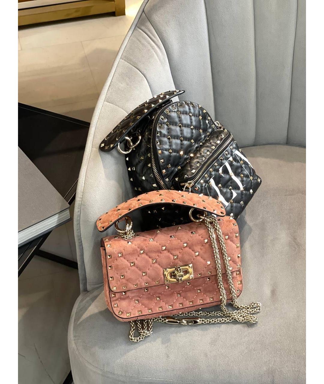 VALENTINO Коралловая кожаная сумка через плечо, фото 4