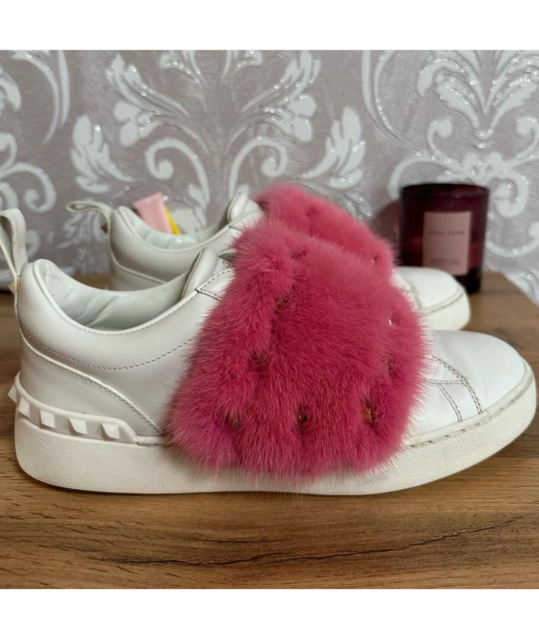 VALENTINO Розовые кожаные кеды, фото 5