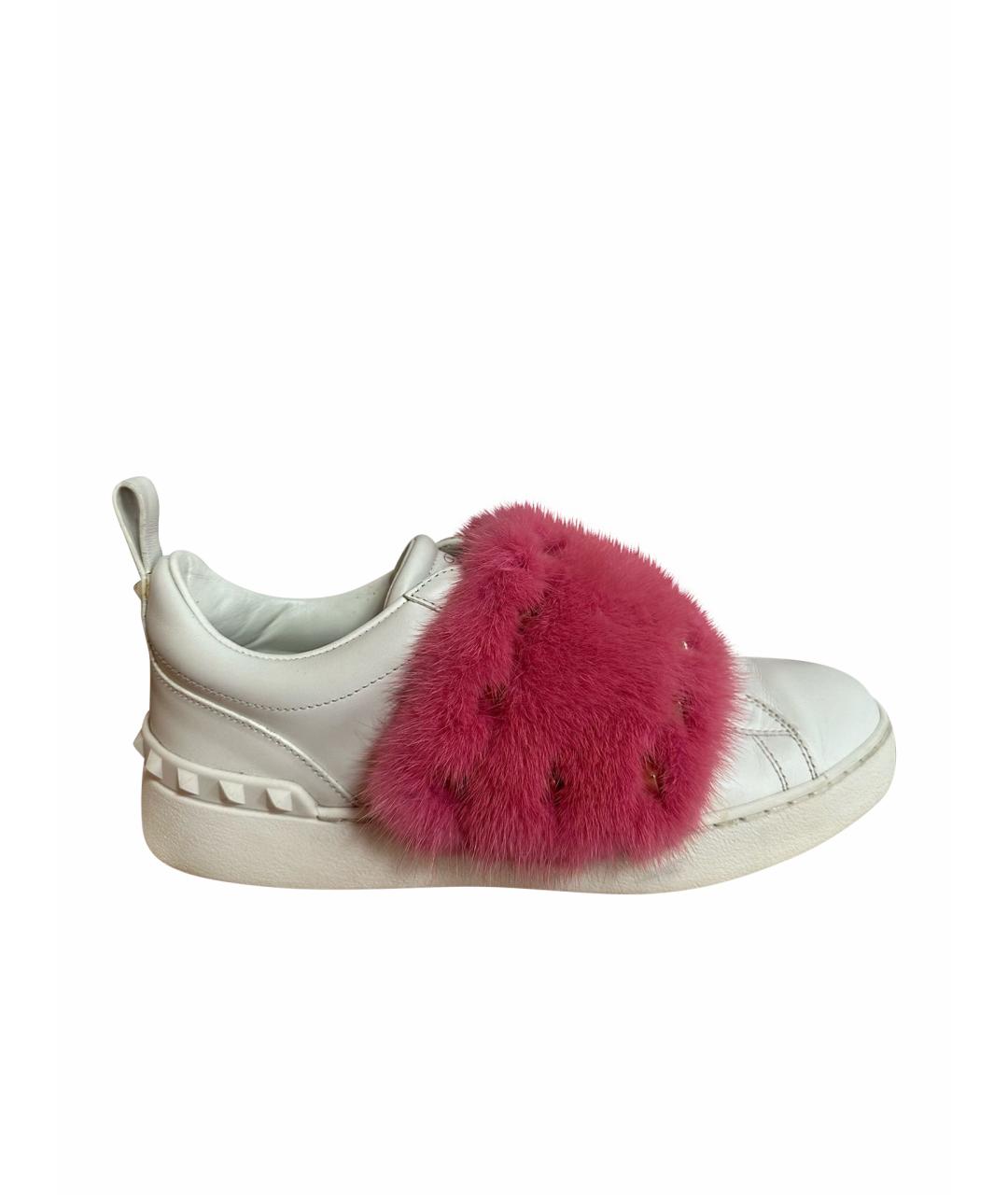 VALENTINO Розовые кожаные кеды, фото 1