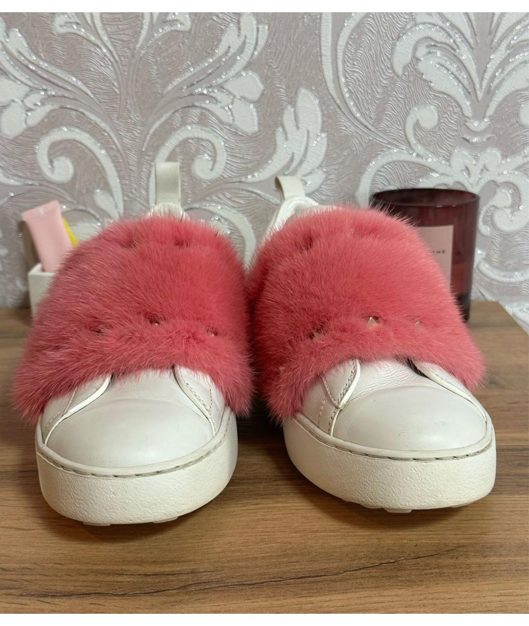 VALENTINO Розовые кожаные кеды, фото 2