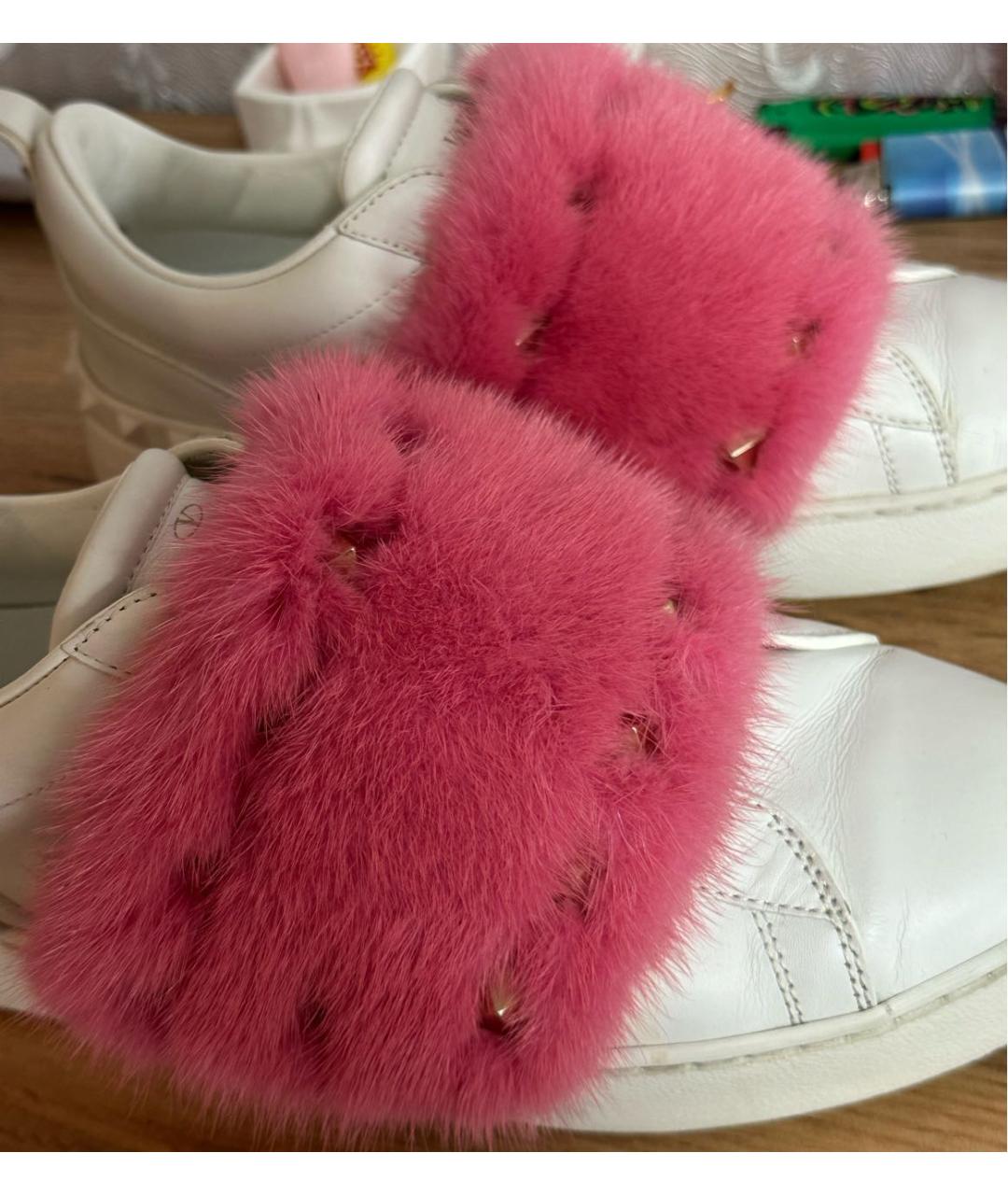 VALENTINO Розовые кожаные кеды, фото 4