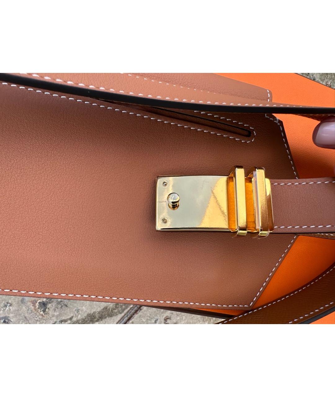 HERMES Коричневая кожаная поясная сумка, фото 3