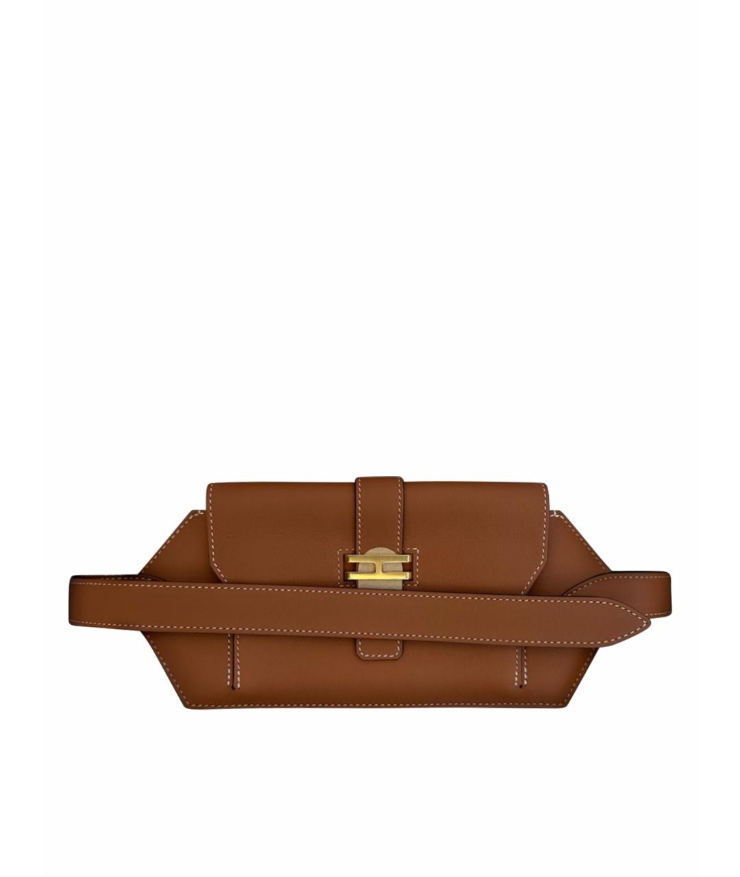 HERMES Коричневая кожаная поясная сумка, фото 1