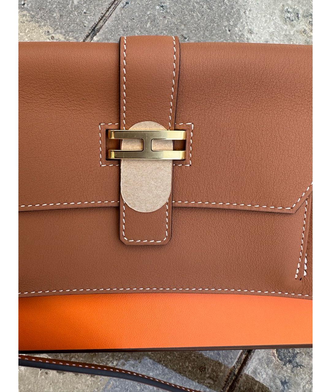 HERMES Коричневая кожаная поясная сумка, фото 4