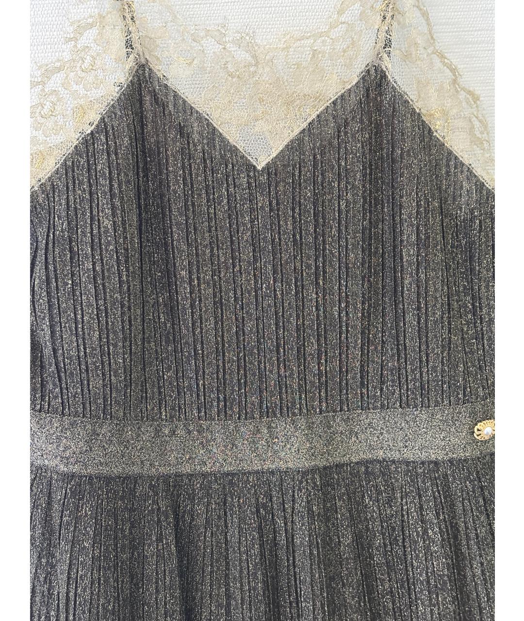 CHANEL Золотое полиэстеровое вечернее платье, фото 5