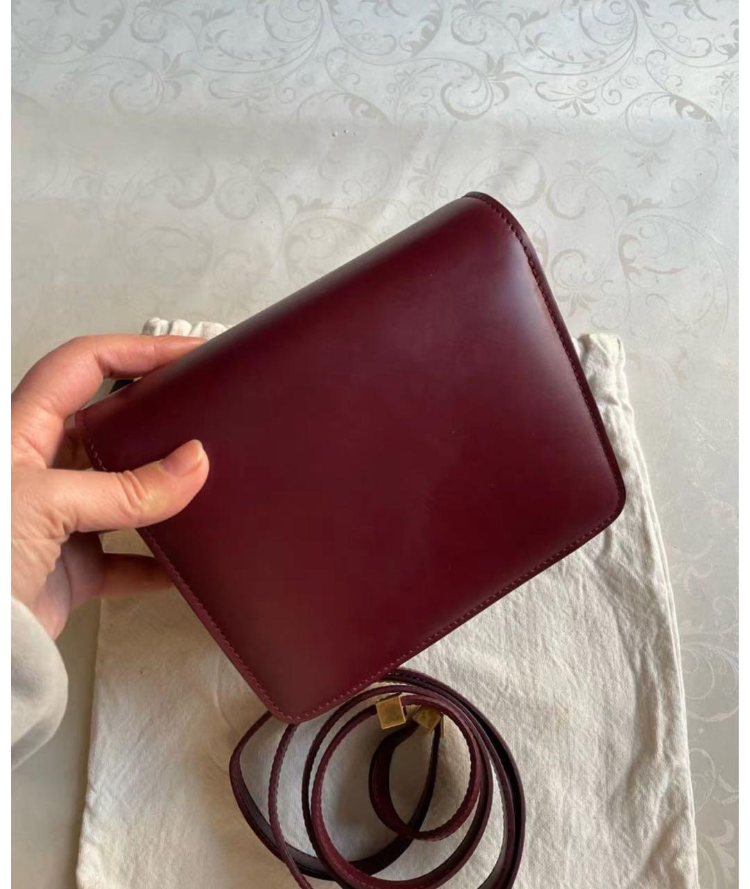 CELINE Бордовая кожаная сумка через плечо, фото 4