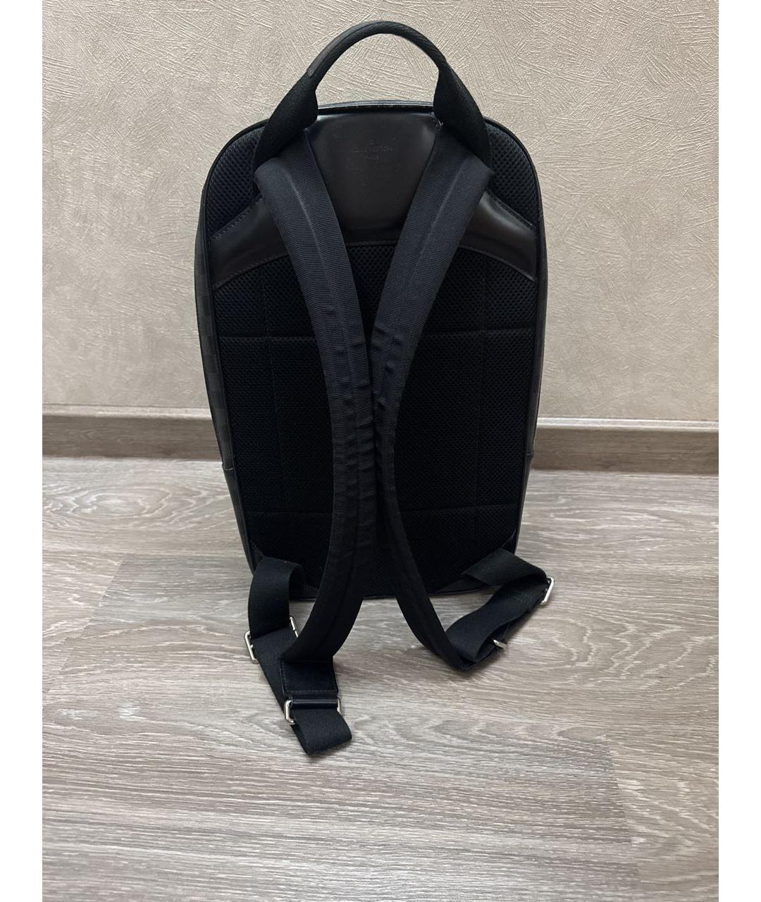 LOUIS VUITTON Черный кожаный рюкзак, фото 3