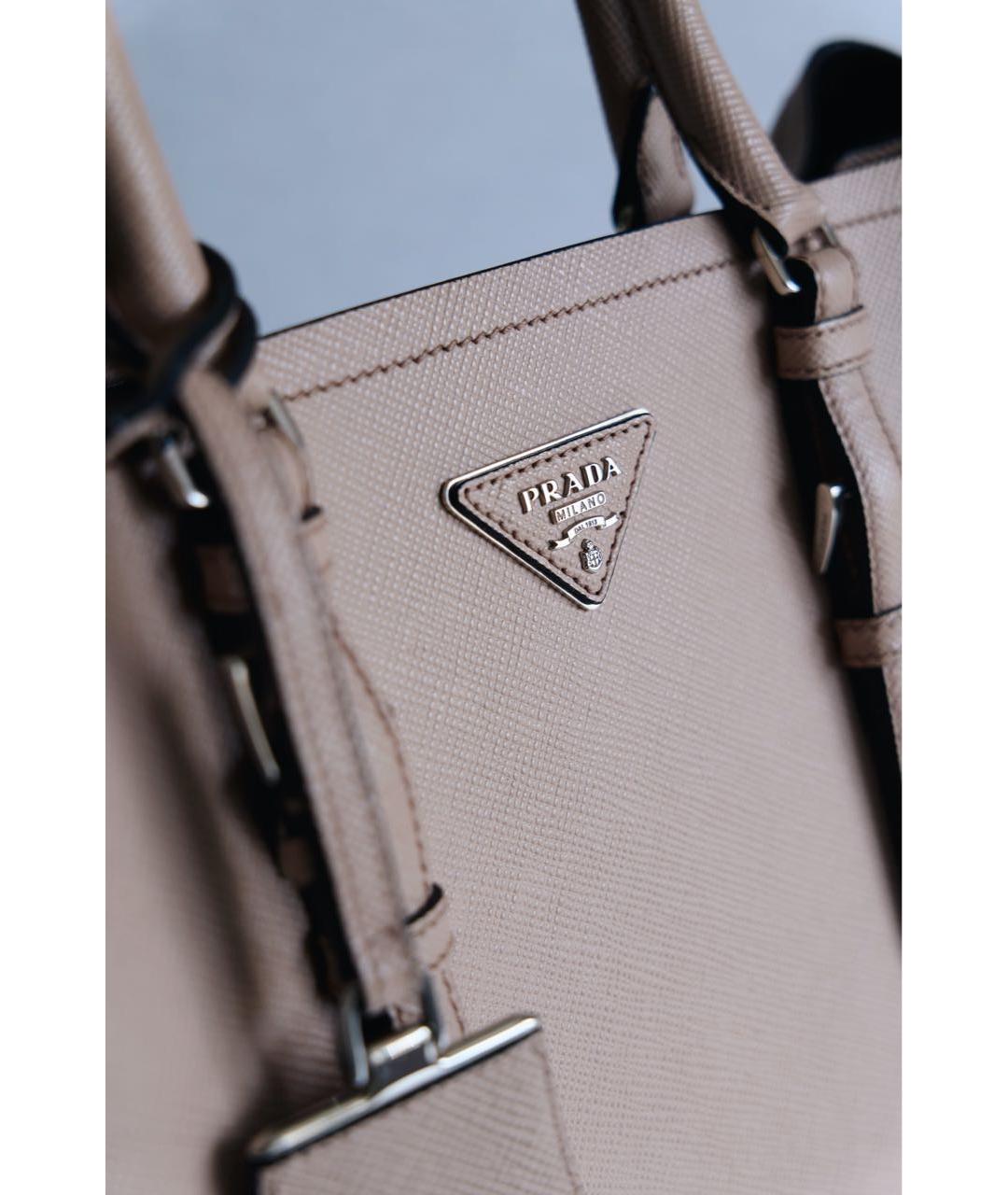 PRADA Бежевая кожаная сумка тоут, фото 2