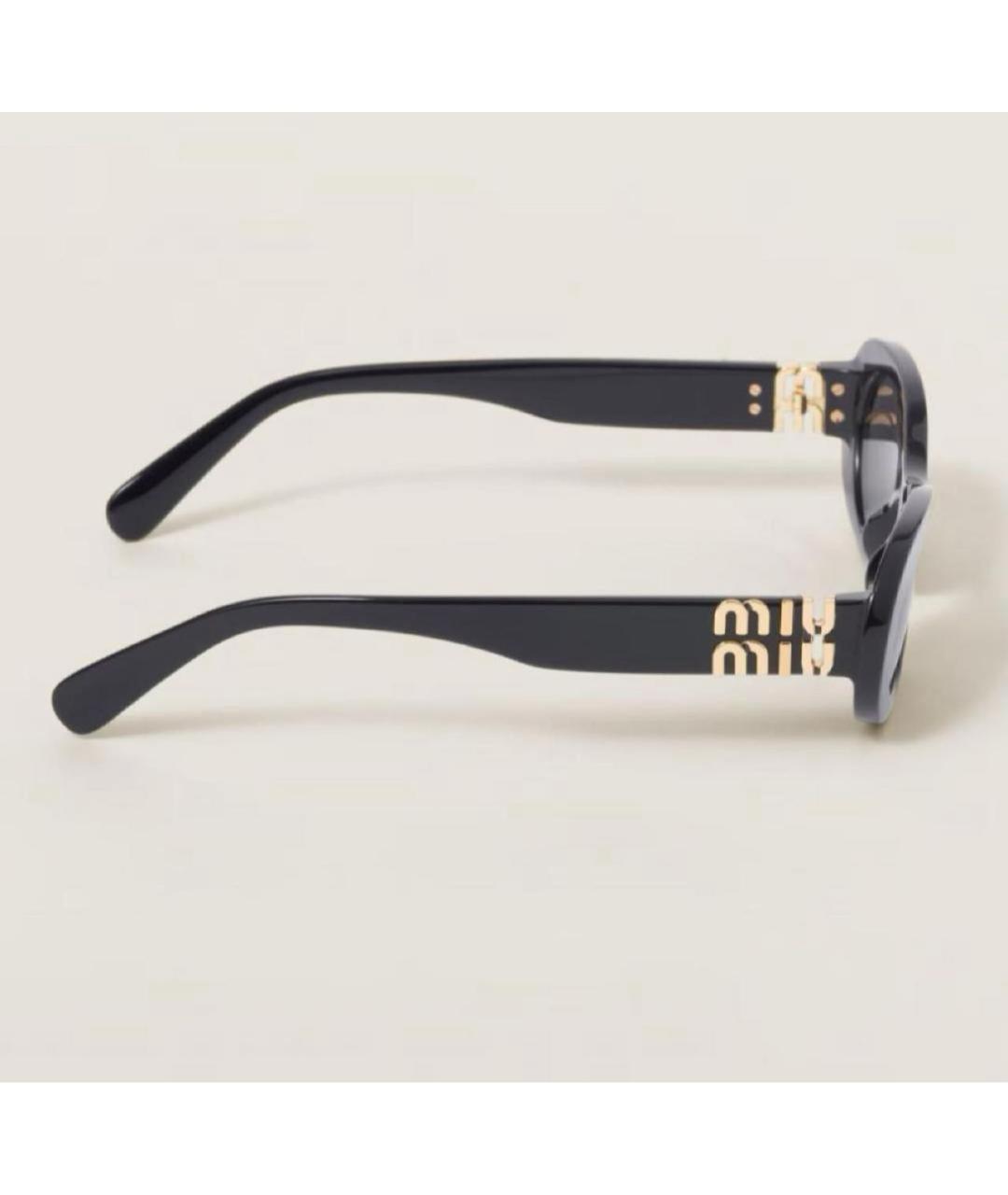 MIU MIU Черные пластиковые солнцезащитные очки, фото 3