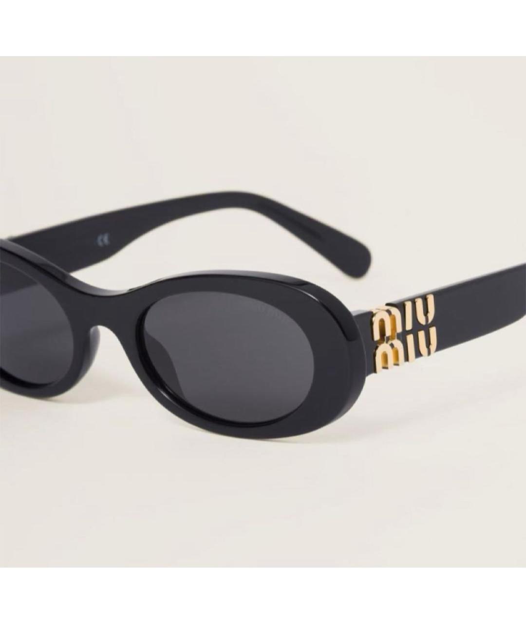 MIU MIU Черные пластиковые солнцезащитные очки, фото 2