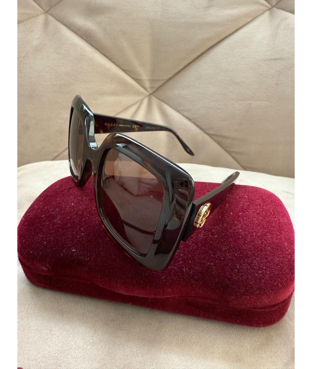 GUCCI Антрацитовые пластиковые солнцезащитные очки, фото 3