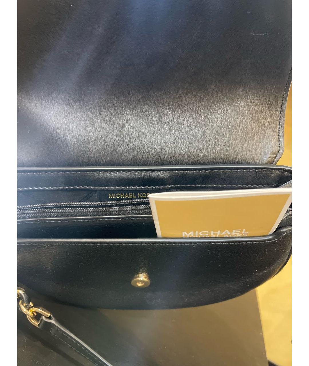 MICHAEL KORS Черная кожаная сумка через плечо, фото 5