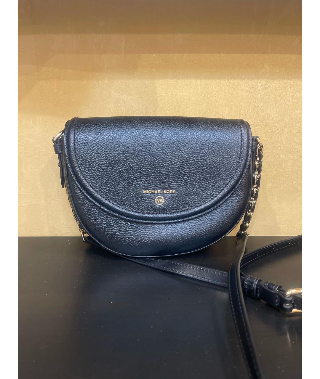 MICHAEL KORS Черная кожаная сумка через плечо, фото 6