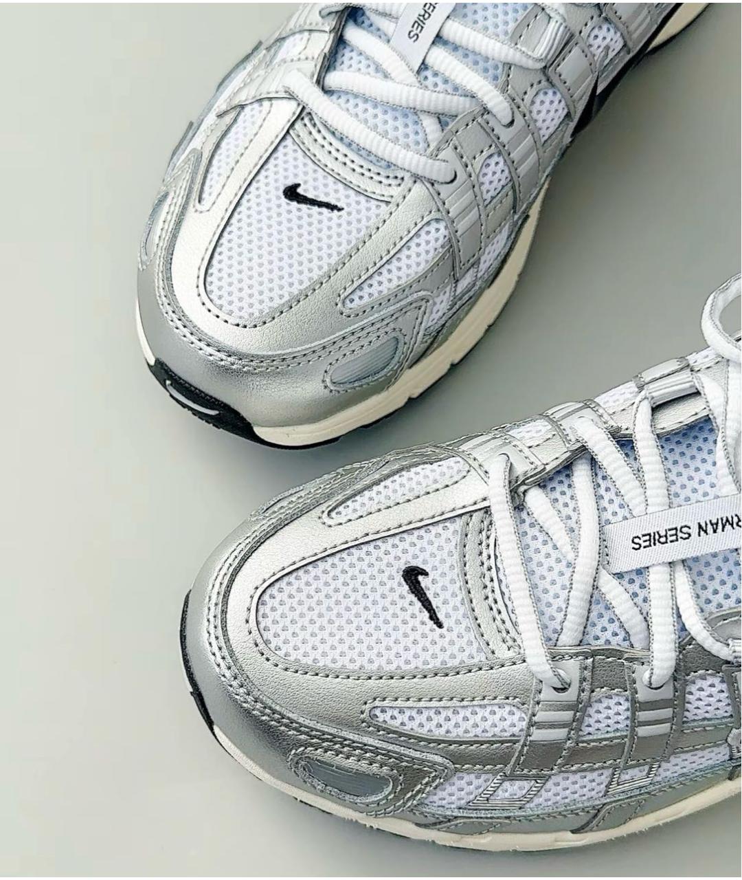 NIKE Серебряные текстильные низкие кроссовки / кеды, фото 7