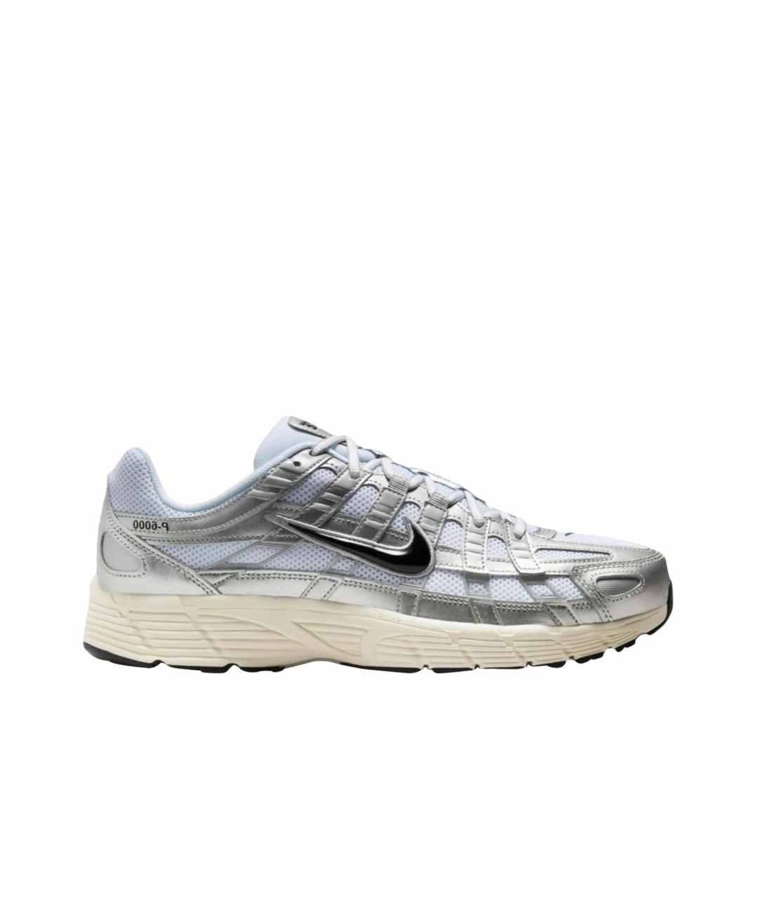 NIKE Серебряные текстильные низкие кроссовки / кеды, фото 1