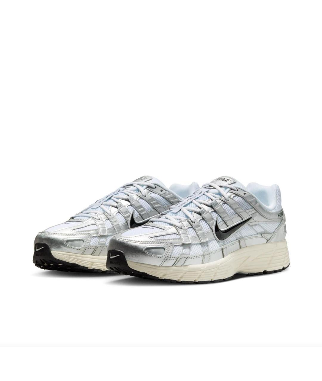 NIKE Серебряные текстильные низкие кроссовки / кеды, фото 2