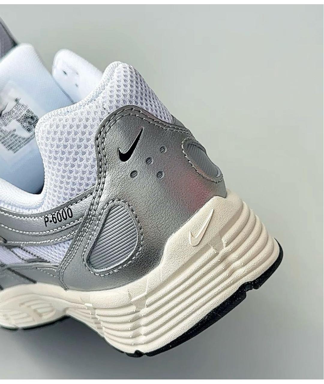 NIKE Серебряные текстильные низкие кроссовки / кеды, фото 6