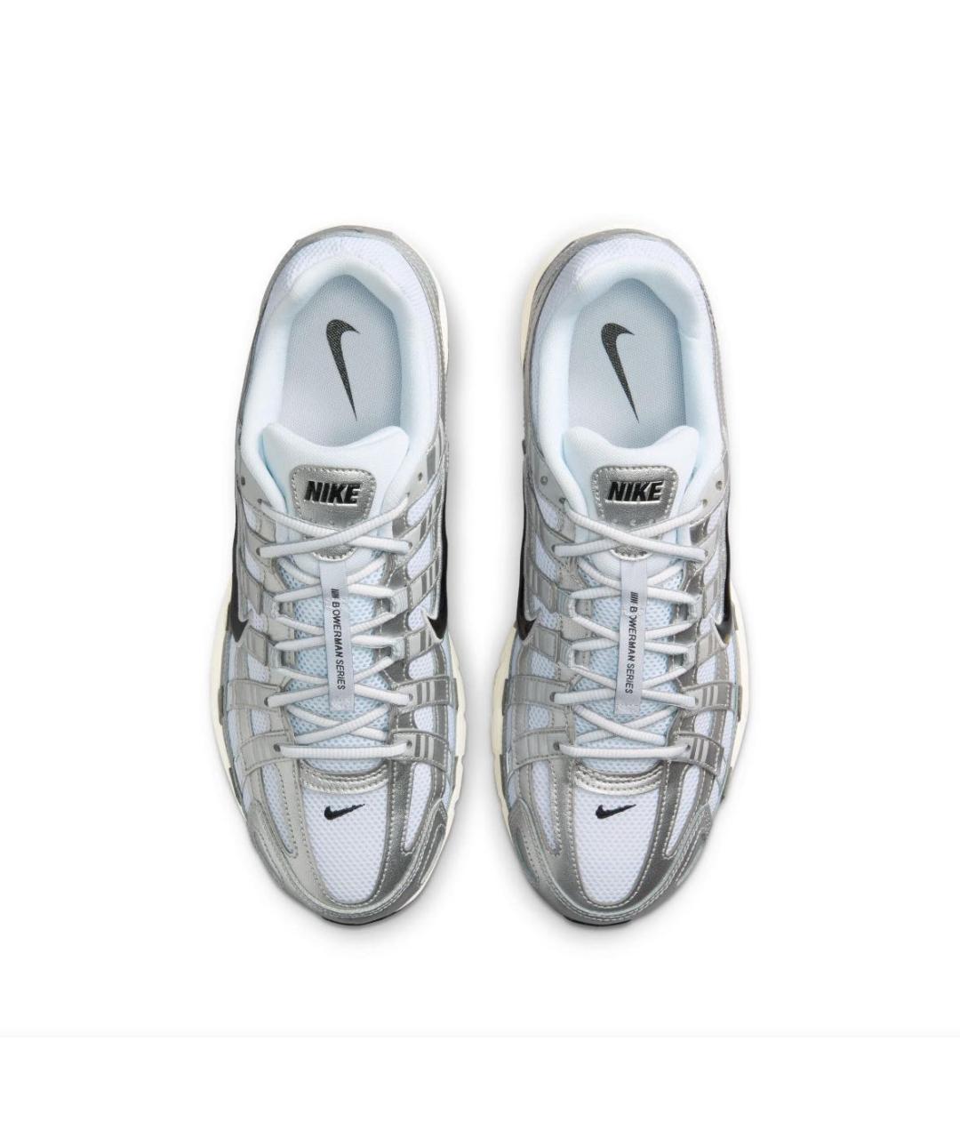 NIKE Серебряные текстильные низкие кроссовки / кеды, фото 3