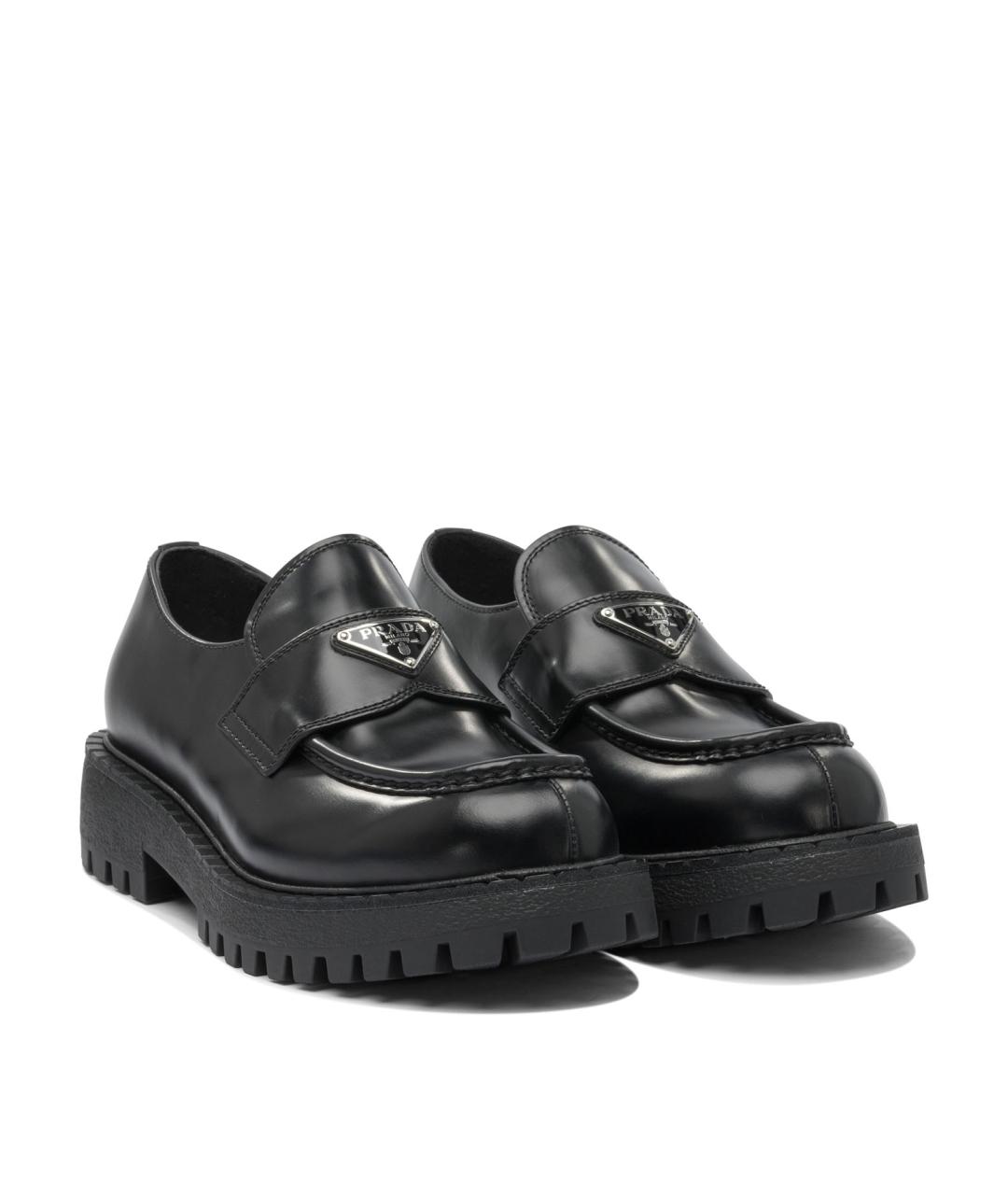 PRADA Черные кожаные лоферы, фото 2