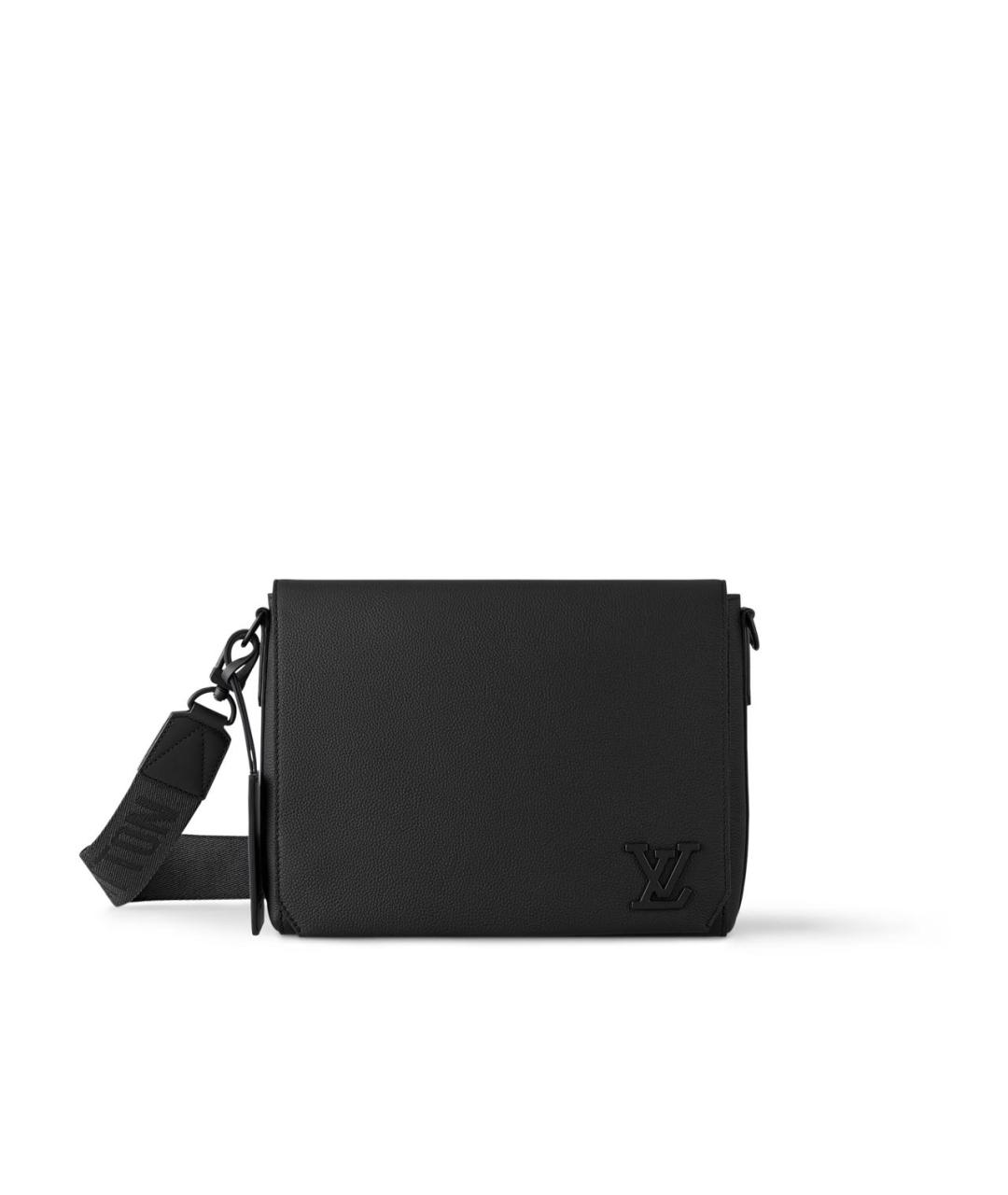 LOUIS VUITTON Черная кожаная сумка на плечо, фото 5