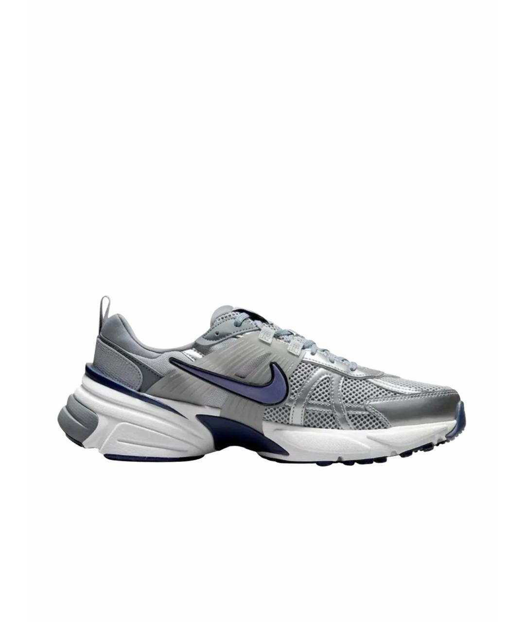 NIKE Серебряные текстильные низкие кроссовки / кеды, фото 1