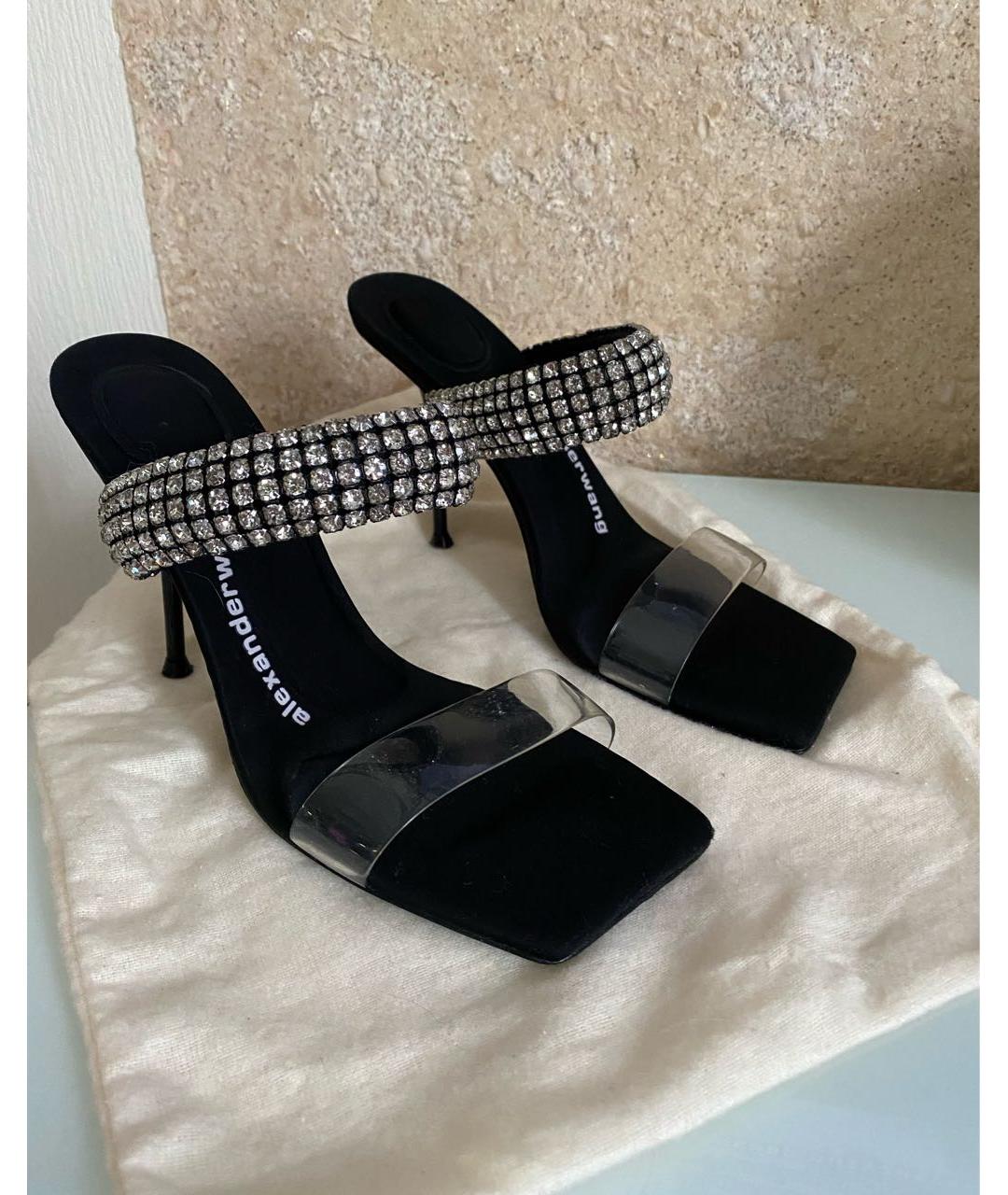 ALEXANDER WANG Черные текстильные босоножки, фото 2