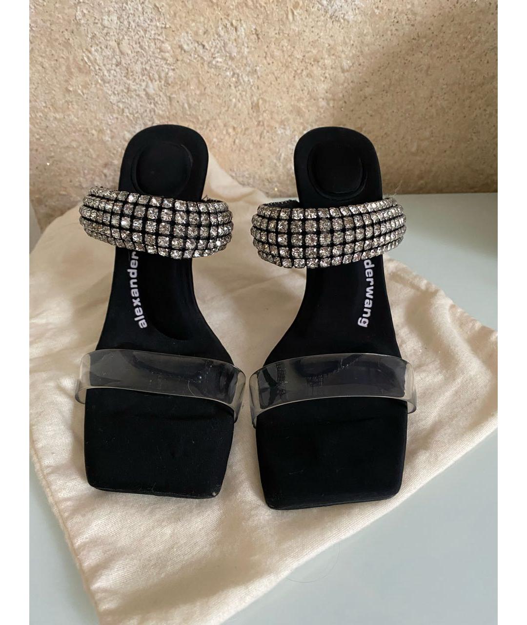 ALEXANDER WANG Черные текстильные босоножки, фото 3