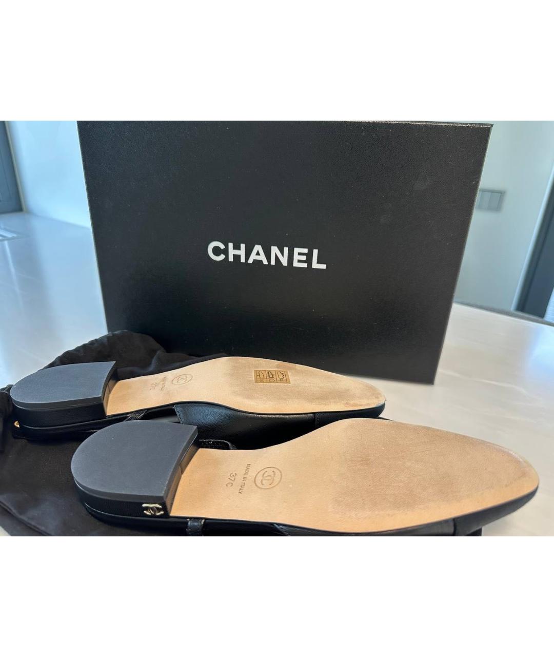CHANEL Черные кожаные туфли, фото 3