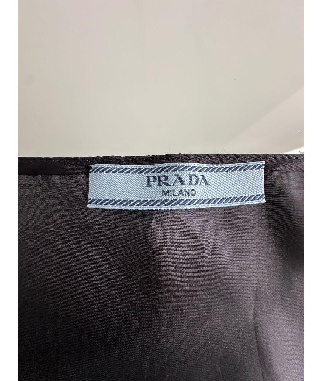 PRADA Черное шелковое коктейльное платье, фото 3