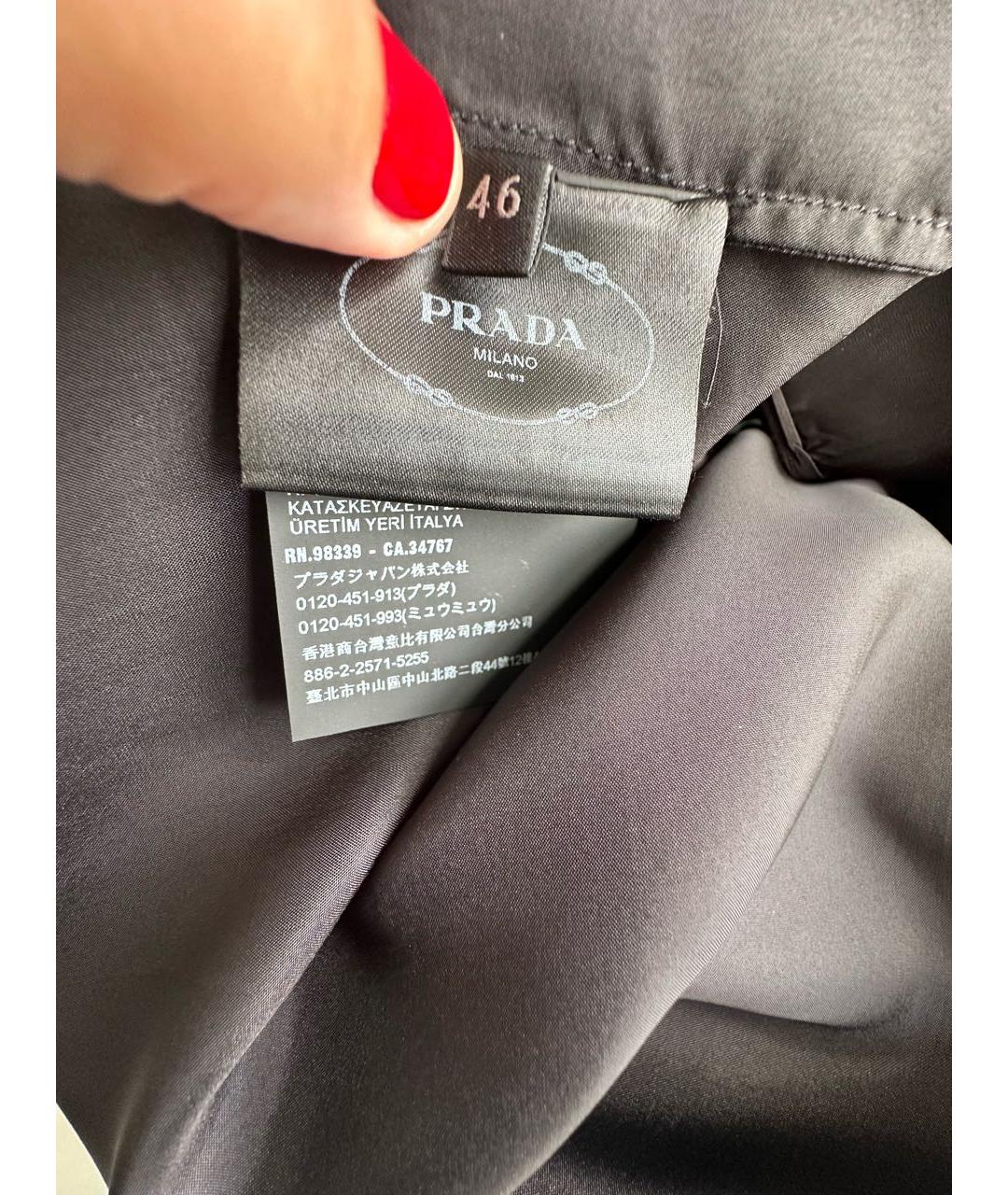 PRADA Черное шелковое коктейльное платье, фото 5