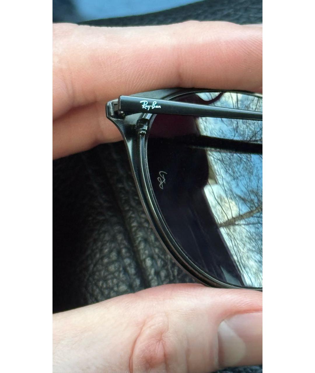 RAY BAN Черные металлические солнцезащитные очки, фото 6