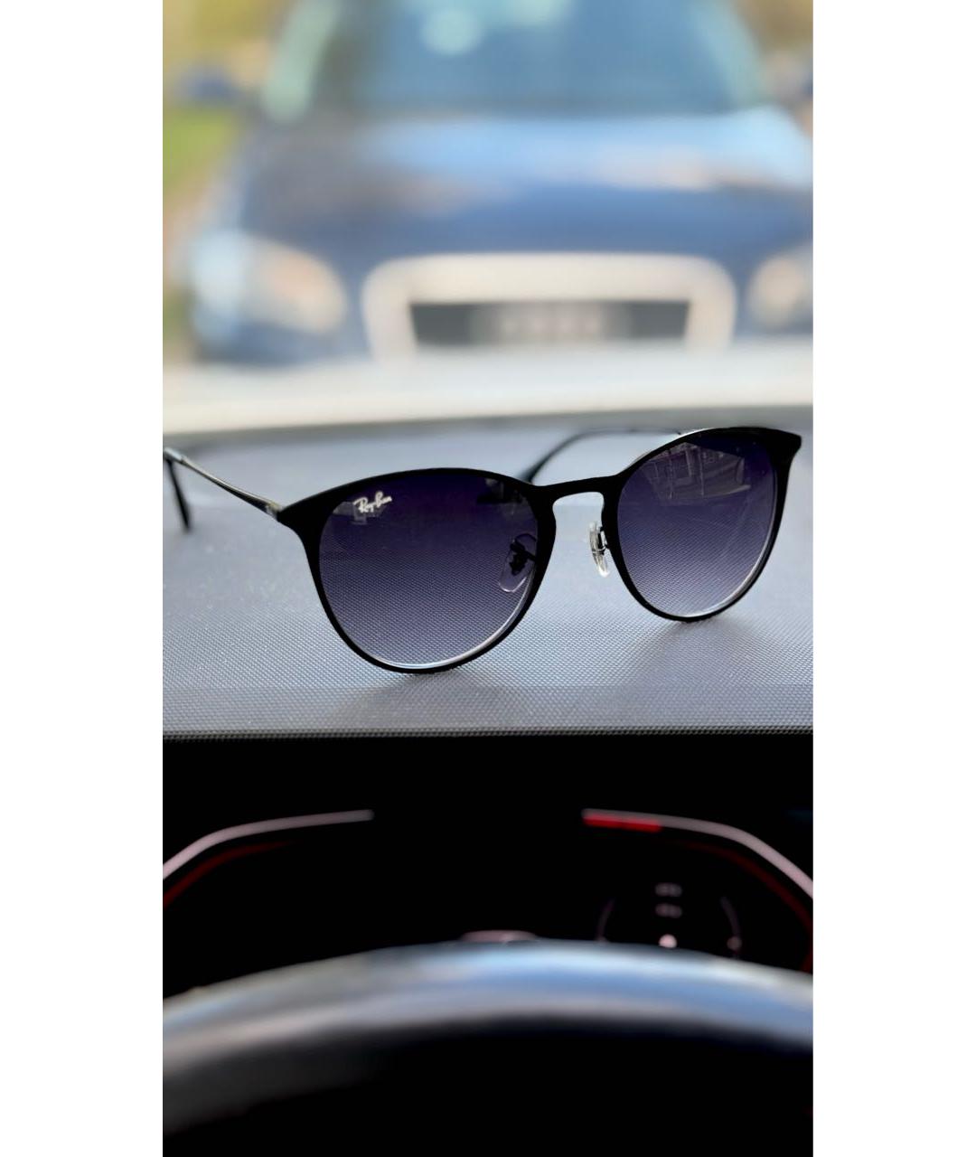 RAY BAN Черные металлические солнцезащитные очки, фото 2