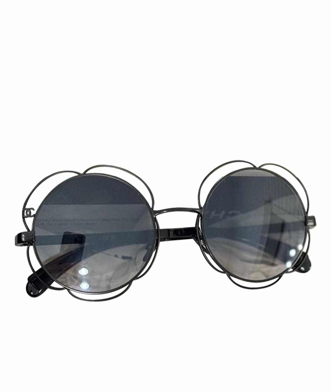 CHANEL Черные металлические солнцезащитные очки, фото 1