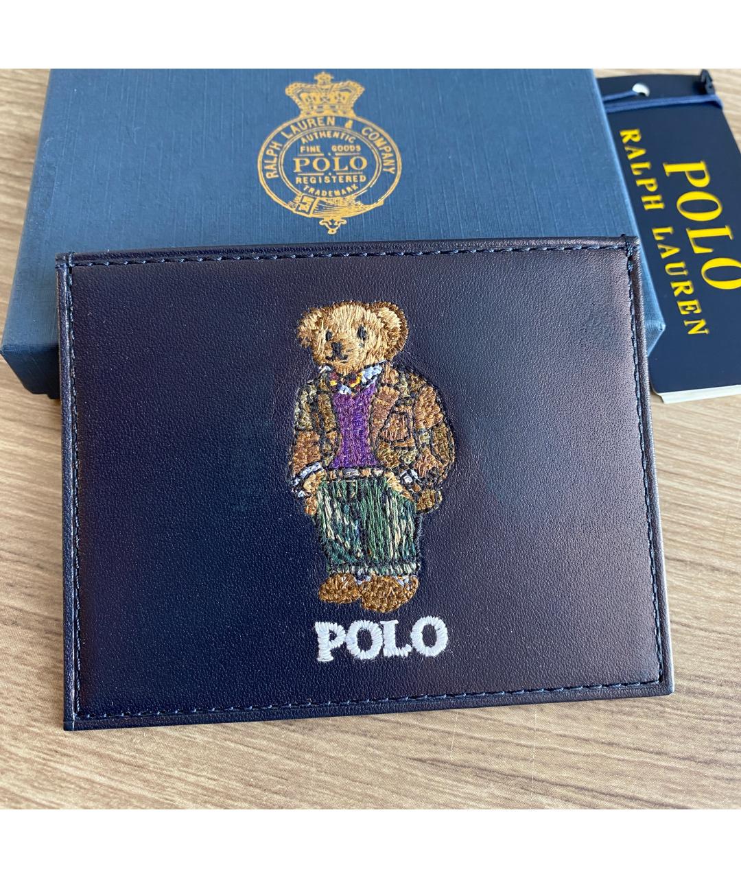 POLO RALPH LAUREN Синий кожаный кардхолдер, фото 9