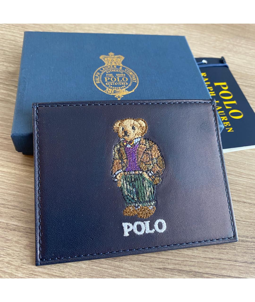 POLO RALPH LAUREN Синий кожаный кардхолдер, фото 2
