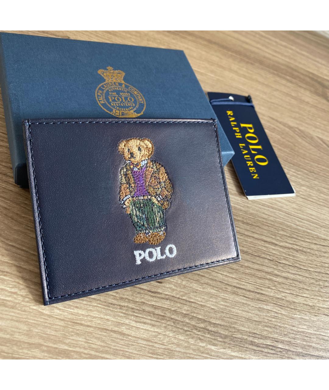 POLO RALPH LAUREN Синий кожаный кардхолдер, фото 5