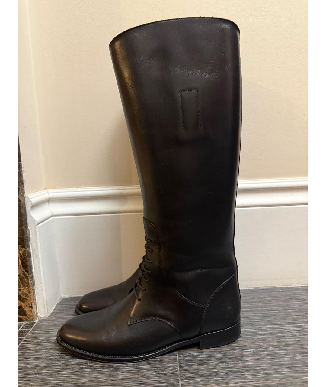 SAINT LAURENT Черные кожаные сапоги, фото 6