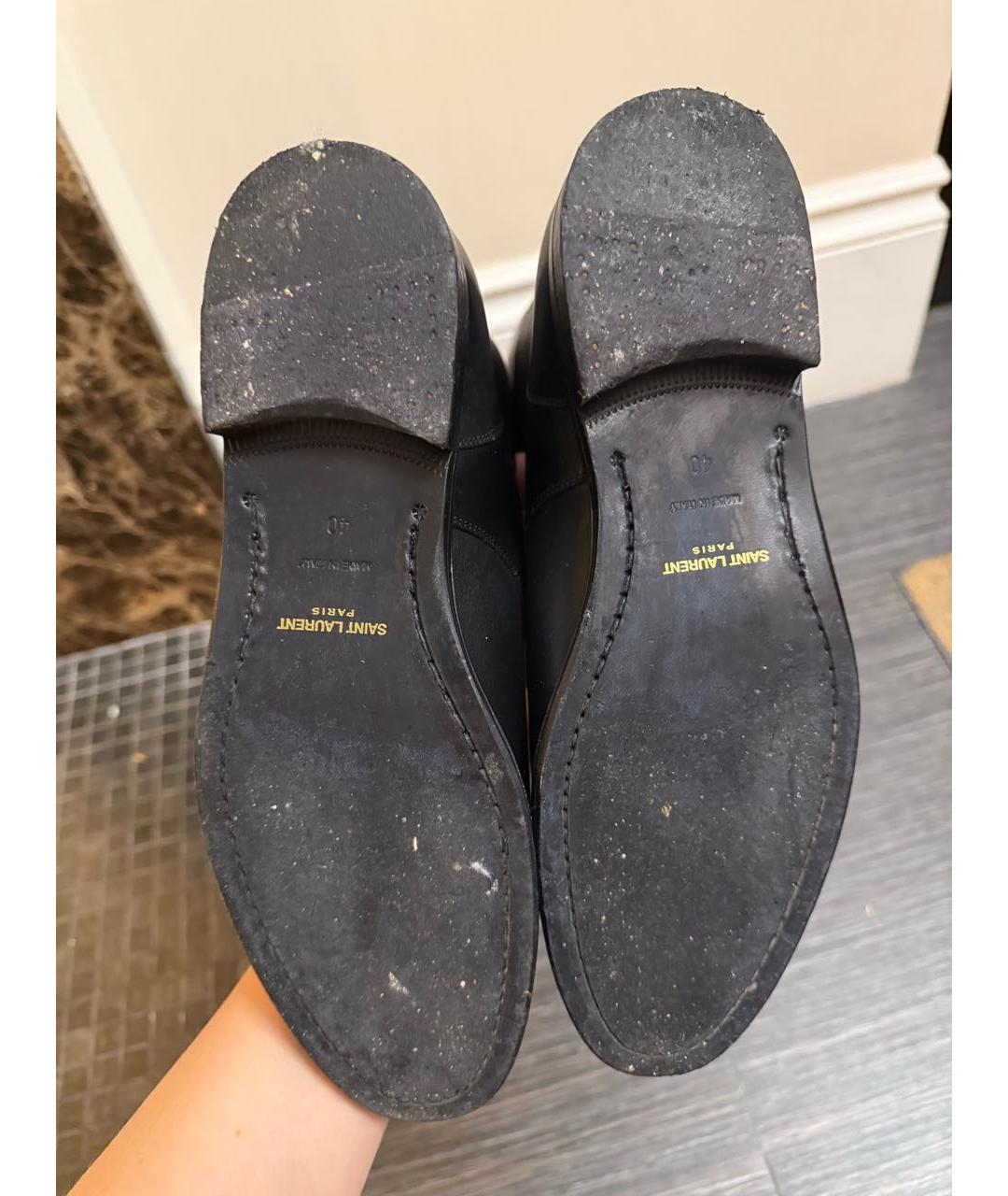 SAINT LAURENT Черные кожаные сапоги, фото 5