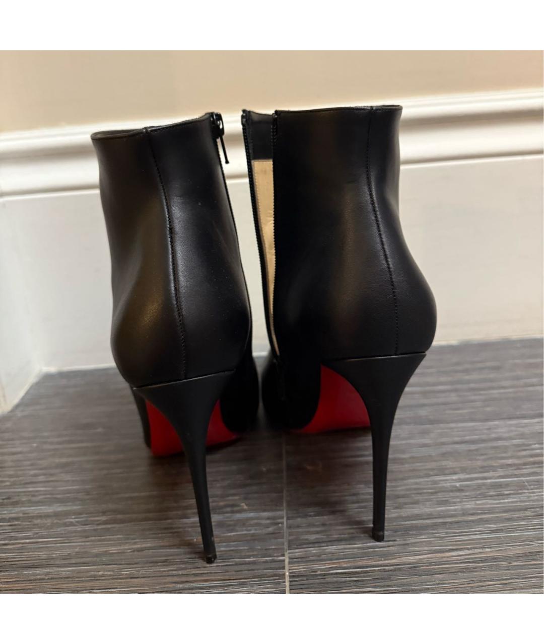 CHRISTIAN LOUBOUTIN Черные кожаные ботильоны, фото 4
