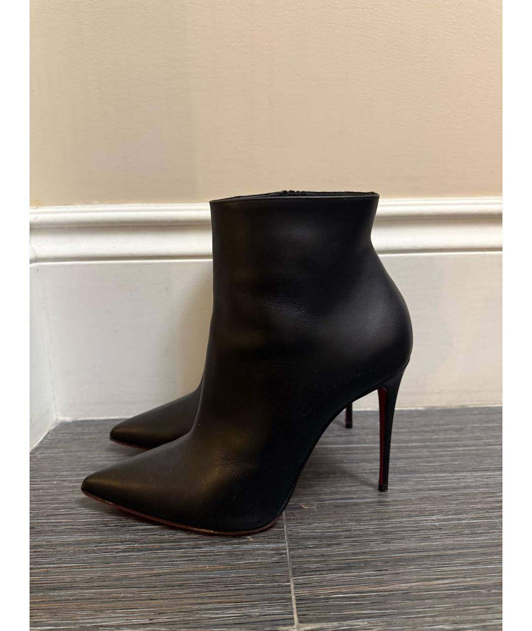 CHRISTIAN LOUBOUTIN Черные кожаные ботильоны, фото 6
