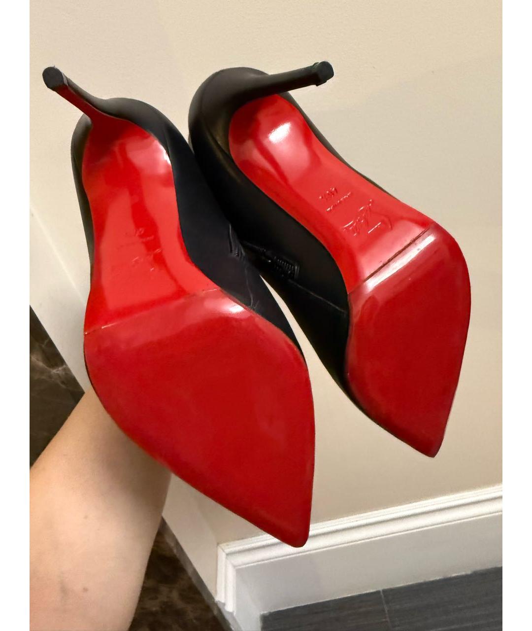 CHRISTIAN LOUBOUTIN Черные кожаные ботильоны, фото 5