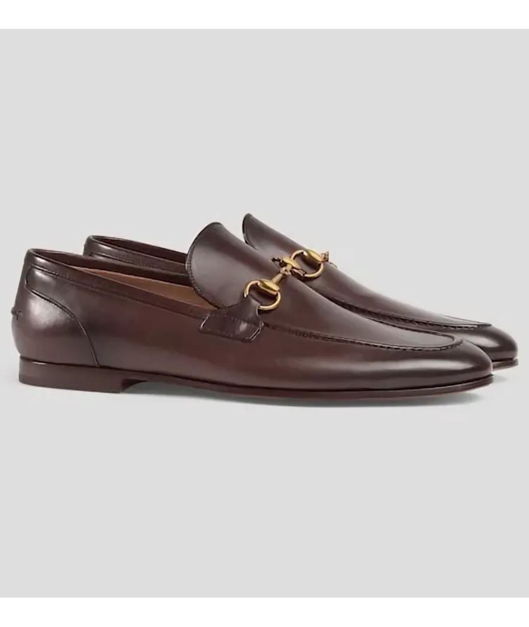 GUCCI Коричневые кожаные лоферы, фото 9
